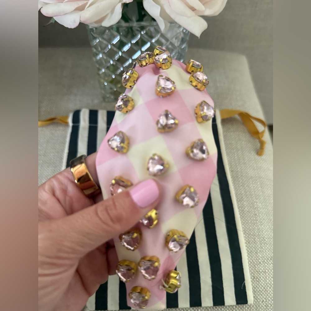 Lele Sadoughi x Stoney Clover Lane Pink Crystal-Embellished Knotted Headband - Picture 4 of 6